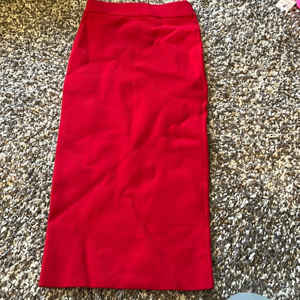 Babaton red long skirt size xxs